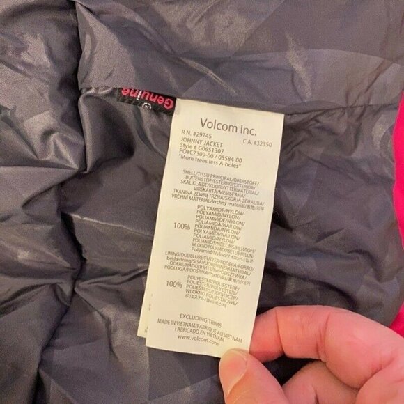 Volcom Womens Johnny Ski Snowboard Jacket 10K MM Pink Zip Hood Small New - Picture 12 of 12